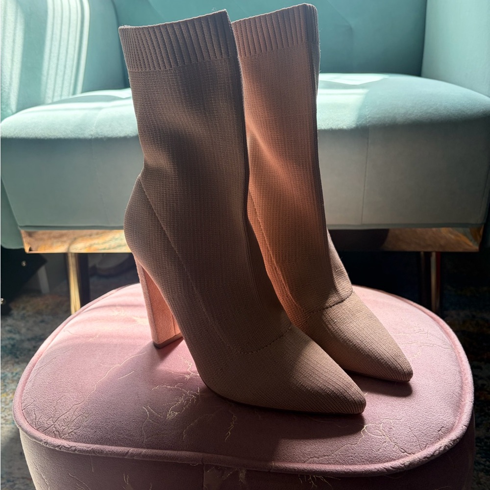 SHEIN Knit Sock High-Heel Ankle Boots